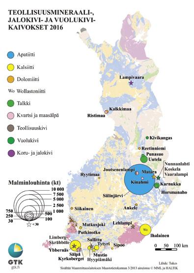 Teollisuusmineraalikaivokset.