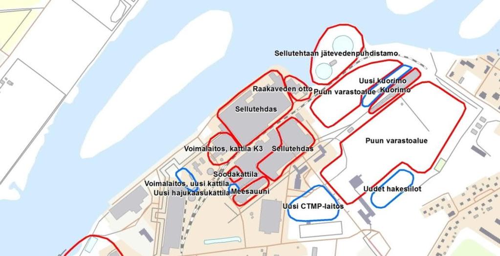 Stora Enso Oyj Tuotantosuunnan muutoksen YVA Tekninen kuvaus Hankkeesta aiheutuvat merkittävimmät prosessimuutokset kohdistuvat puun vastaanottoon ja puunkäsittelyyn, sellun valmistukseen,