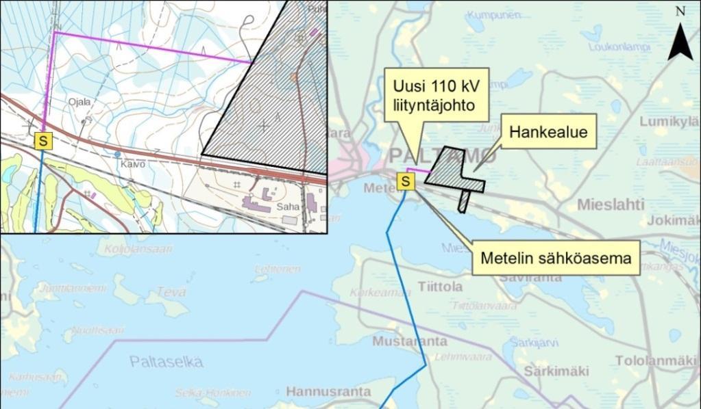 ASUKASKYSELY 23.1.2018 Kuva 3. Biojalostamon sähkönsiirtolinjaukset.