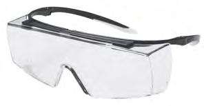 Silmien- ja kasvojensuojaimet Suojalasi Uvex Super F OTG 9169 - Suojalasi omien silmälasien päälle - Ohuet, erittäin pehmeät sangat istuvat hyvin kuulonsuojainten kanssa - Laaja näkökenttä,