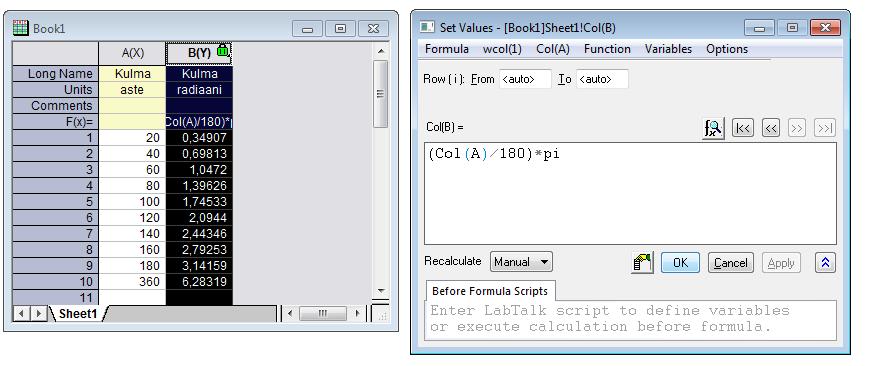 12 4.1.3 ASCII-tiedoston tuominen OriginPro 2015 -ohjelmaan ASCII-tiedoston voit tuoda ohjelmaan valitsemalla menusta File:Import:Single ASCII, valitsemalla haluamasi ASCII-tiedoston ja painamalla Open.