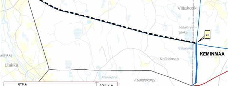 sijoittuu nykyisen 400 kilovoltin voimajohdon