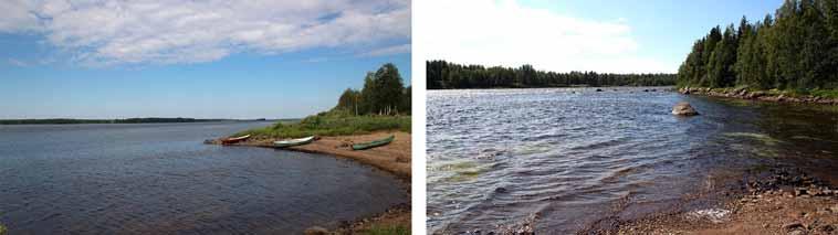 Ympäristövaikutusten arviointiohjelma 53 pienempiä jokia. Tornionjoki on maisemakuvaltaan hyvin laakea ja avara (Kuva 33).
