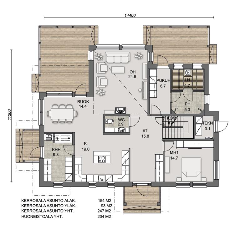 Kerrosala (154+93) 247 m 2 Kalervo Lehtovaara