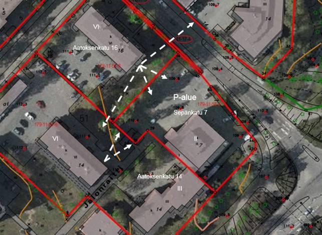 11:098 / SEPÄNKATU 7 / ASEMAKAAVASELOSTUS (28) Muut vaikutukset, vaikutukset asuntojen näkymiin ja luonnonvalo-olosuhteisiin Jalonraitin suuntainen viisikerroksinen rakennus muuttaa näkymiä varsinkin