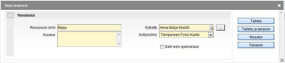 7/19 4 Kalenterin resurssit Kalenteri Asetukset Resurssit Kalenterin asetuksien resurssit toiminnossa lisätään yksikölle kaikki ne henkilöt, joille on tarve saada oma kalenteri käyttöön. 11.