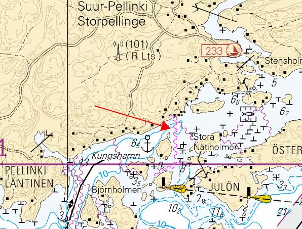 2 Kuva viitteeksi, karttaotteet ei merikartan mittakaavassa / Bild för referens, kortutdrag inte i sjökortets skala / Image for reference, chart extracts not to scale of chart ( FTA,