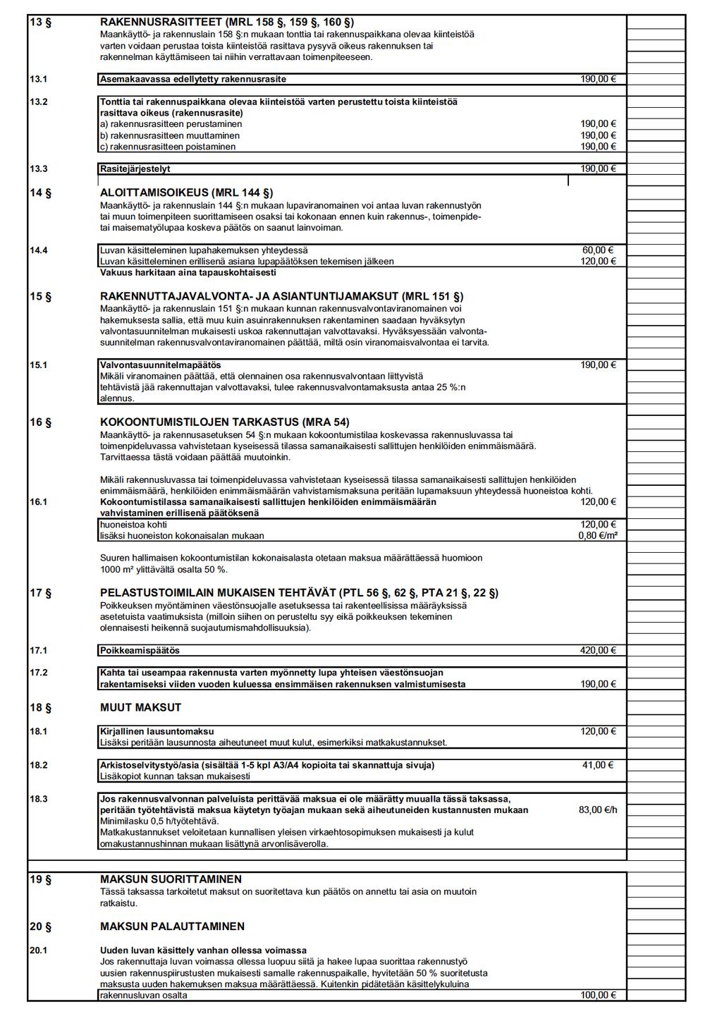 13 RAKENNUSRASITTEET(MRL158,159,160 ) Maankäytö-jarakennuslain158 :nmukaantontiatairakennuspaikkanaolevaakinteistöä vartenvoidaanperustaatoistakinteistöärasitavapysyväoikeusrakennuksentai