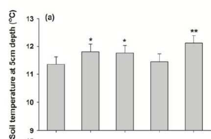 aikana biohiilikäsittely lisäsi maahengitystä keskimäärin 11% Biohiilikoealoilla maan lämpötila oli korkeampi (0.1-0.