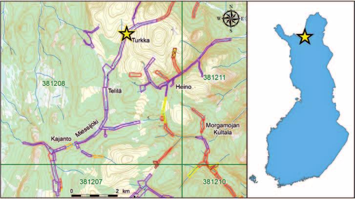 Teksti ja kuvat: erikoistutkija Kari Kojonen GTK Törnroosiitti Pd 11 As 2 Te 2 Uusi mineraali Miessijoelta V uonna 2005 saatiin kullankaivaja Pekka Turkalta Ylä-Miessiltä raskasupanäyte, josta oli