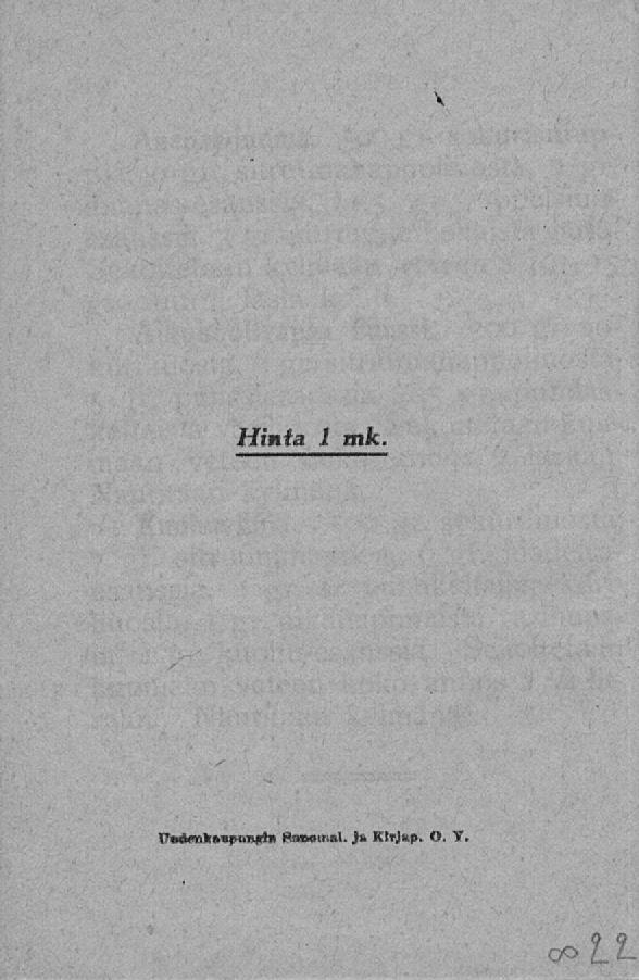 Hinta 1 mk.