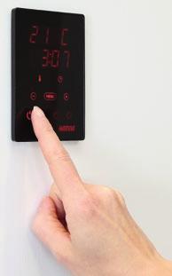 com4 touch II ohjauskeskuksen lasisella kosketusnäytöllä voidaan ohjata saunaa, Soft Saunaa, infrapunaa,
