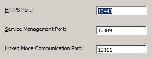 Seuraavaksi täytyi määritellä Inventory Servicen käyttämät kolme porttia. Porttitietoja ei tässäkään tapauksessa nähty tarpeelliseksi vaihtaa oletusarvoista pois.