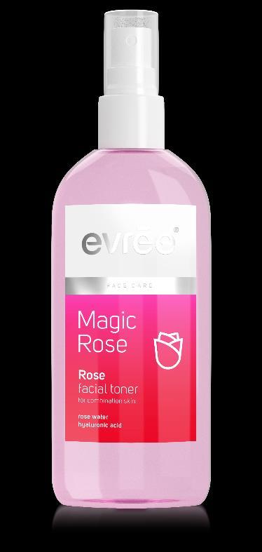 MAGIC ROSE ROSE FACIAL TONER KASVOVESI 200 ml KÄYTTÖ: suihkauta kasvojen puhdistuksen jälkeen aamuin illoin meikin