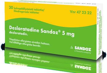 VETÄÄKÖ ALLERGIA PIIPPUUN? AISTI KEVÄT ILMAN ALLERGIAA: SANDOZ ALLERGIATUOTTEET DESLORATADINE SANDOZ Väsyttämätön antihistamiini 1 tabletti vaikuttaa 24 h Myös nokkosihottuman hoitoon!