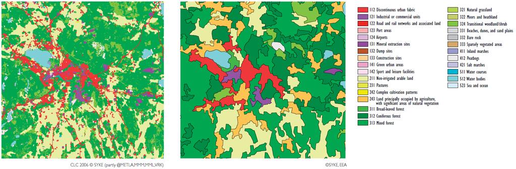 SYKE Copernicus core services: Land SYKE has participated in CORINE production since 2000 Land cover map and land cover changes 2000, 2006,