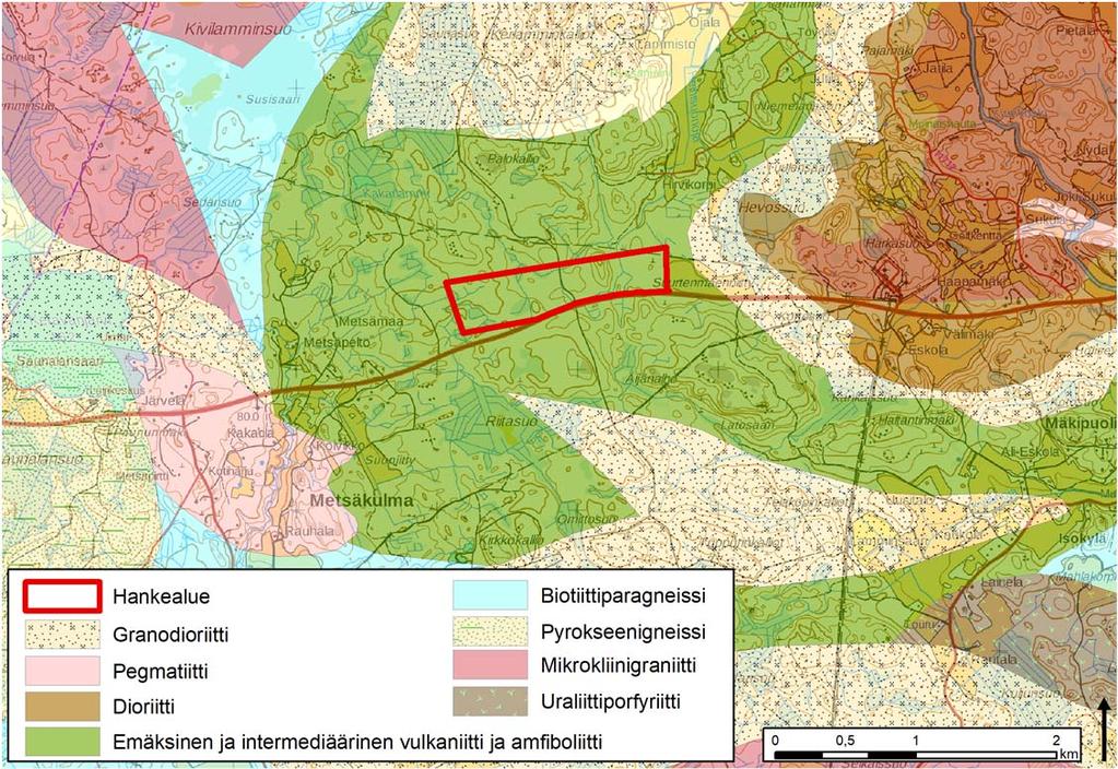 Maaperä on pääosin moreenia ja hiekkaa.