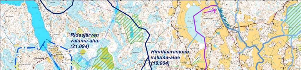 56 9.4 Pintavedet Hankealue kuuluu Hirvihaaranjoen valuma alueeseen (19.