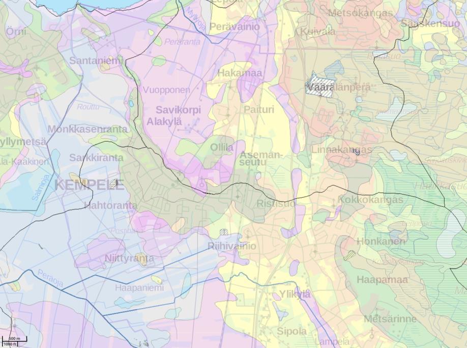 Alueen maa- ja kallioperää on tutkittu Kempeleenharjun pohjavesialueelle tehdyssä geologisessa rakenneselvityksessä (GTK 2006).