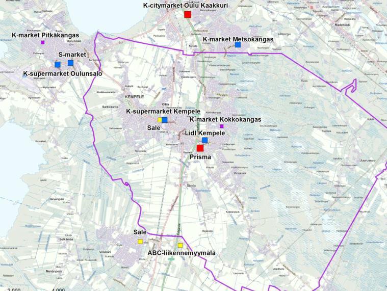 Kaupalliset palvelut Kempeleen kaavatöihin liittyen on laadittu Kempeleen kaupallinen selvitys (Ramboll 14.6.