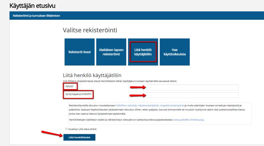 PELIPASSIN UUDISTAMINEN KAUDELLE 2019 Nämä tiedot tarvitset aloittaessasi Pelipassin uusimisen: Pelaajan nimi PalloID-tunnus (PalloID:si löydät mm.