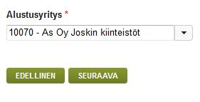 Alustuksen malliyrityksenä ei tule käyttää todellista yritystä eikä yritystä, jonka tilikarttana on yhteistilikartta.