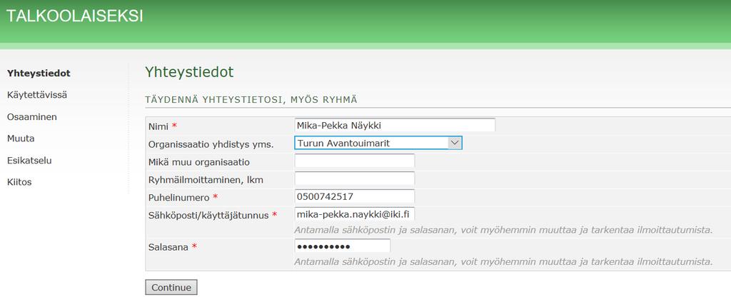 Yhteystiedot,