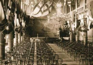 turun vpk Brankun juhlasali koristeltu Airiston Purjehdusseuran juhliin vuonna 1897.