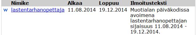 1. Paina linkistä 1-5pv, niin näet lyhyet sijaisuudet ja linkistä yli 5pv pääset katsomaan pidempiä sijaisuuksia. 2. Avautuu lista avoimista sijaisuuksista 3.