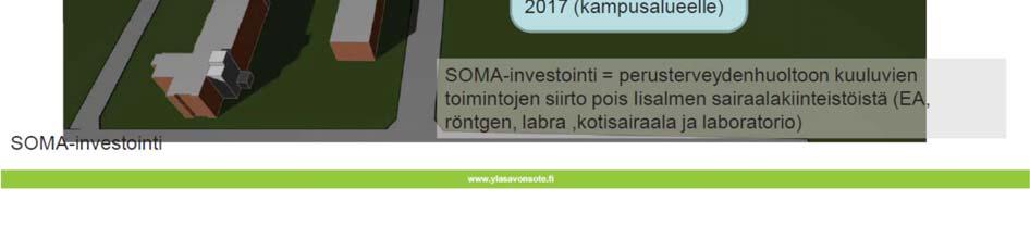 Koljonvirran sairaalan palveluja. Hankesuunnittelu toisesta vaiheesta valmistuu vuoden 2017 aikana. Tähän liittyen asemakaavan laatiminen on käynnistynyt.