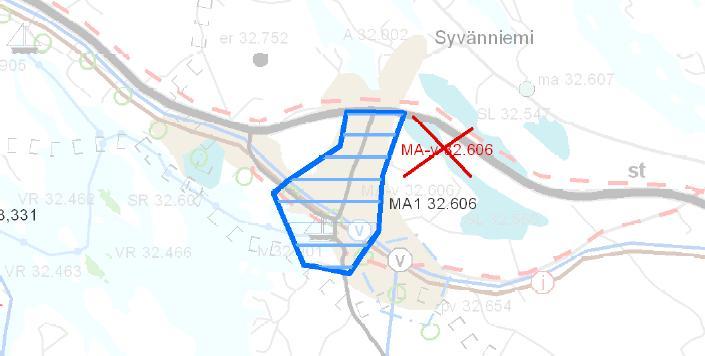 maakuntakaavassa tedystä muutoksesta Syvänniemen alueella.