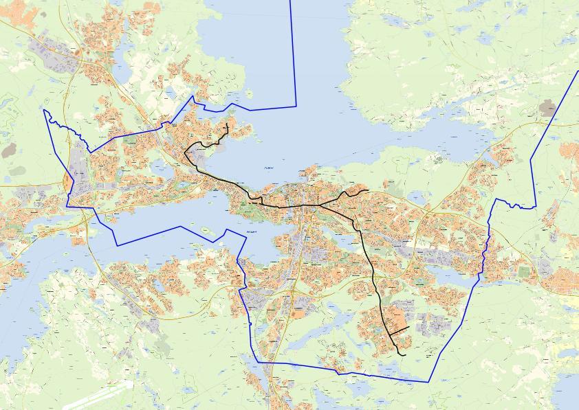 2040 Ylöjärvi Raitiotieallianssin kehitysvaihe osalla 2 2030 Tampere Raitiotieallianssin toteutusvaihe osalla 1 Kaupunkiseudun