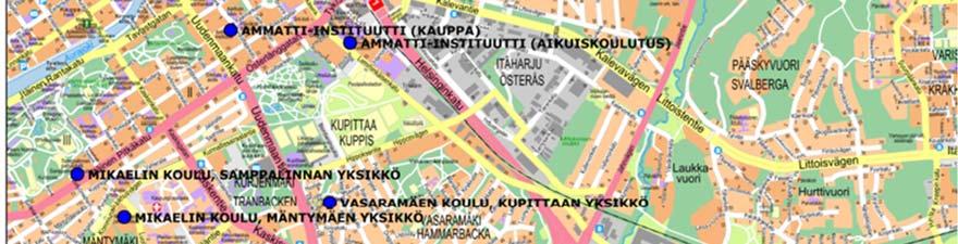Tavoitteena on, että ammatti-instituutin tiloja käytetään monipuolisesti ja tilojen käyttö ajoittuu aikaisesta aamusta aina iltaan asti.