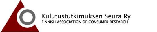 Kulutustutkimuksen Seuran syysseminaari 2018 Kulutustutkimuksen menetelmät 29.11.-30.11.2018 Jyväskylän yliopisto, Mattilanniemi 2, Agora-rakennus (Ag) Torstai 29.11. 12.15 12.