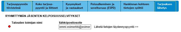 Lopuksi täytetty lomake tulee tallentaa painamalla oikeasta alakulmasta löytyvää "tallenna"- painiketta.