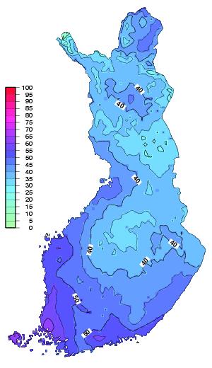 Liukkauden torjunnan tarve kasvanut myös sisämaassa Lämpötilan 0 C alitukset vuodessa