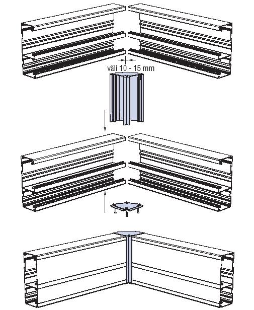 Sivu 12 / 19 10. Johtokanavan kulmien asentaminen 10.