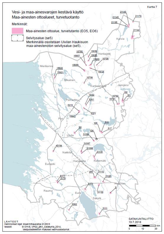 EHDOTUS 2 YHTEENSÄ 44 aluetta (ehdotus 1, 47 aluetta) Pinta-ala: n. 3200 ha, n. 51 milj. suo- m 3 (ehdotus 1, n. 3500 ha) Rahkavaltaisia soita: n. 2400 ha, n. 39 milj. suo- m 3 Saravaltaisia soita: n.