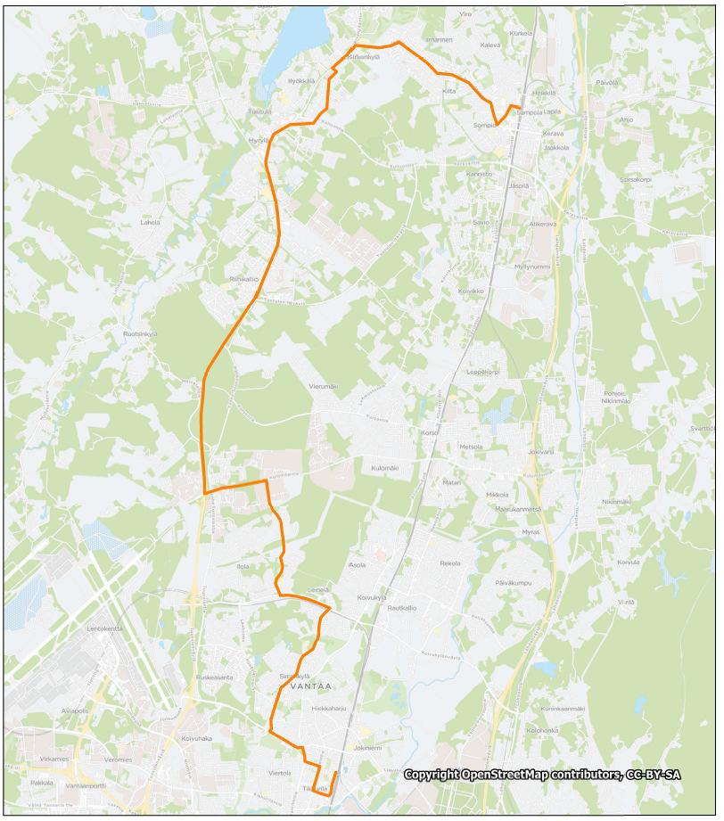 63 Linja 641 Tikkurila - Simonkylä - Leinelä - Ilola - Jussla - Tuusulanväylä - Hyrylä - Mattila - Kilta Kerava Vuoroväli, min