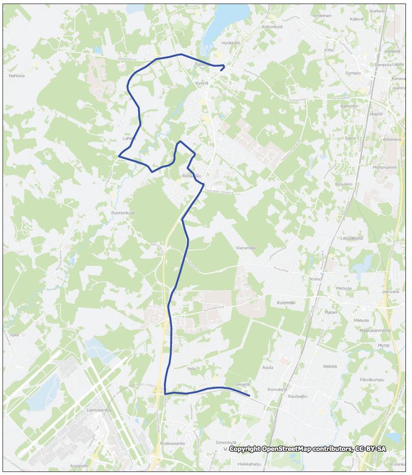 65 Linja 642 Leinelä - Koivukylänväylä - Tuusulantie - Riihikallio - Lahela Hyrylä Vuoroväli, min Arki Lauantai