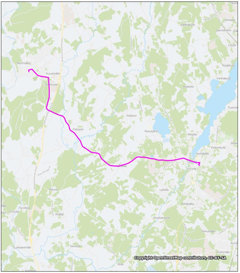 73 Linja 961 Hyrylä - Nahkela - Palojoki Nurmijärvi Vuoroväli, min Arki Lauantai Sunnuntai Linja 5-6 6-9.30 15-18 9.