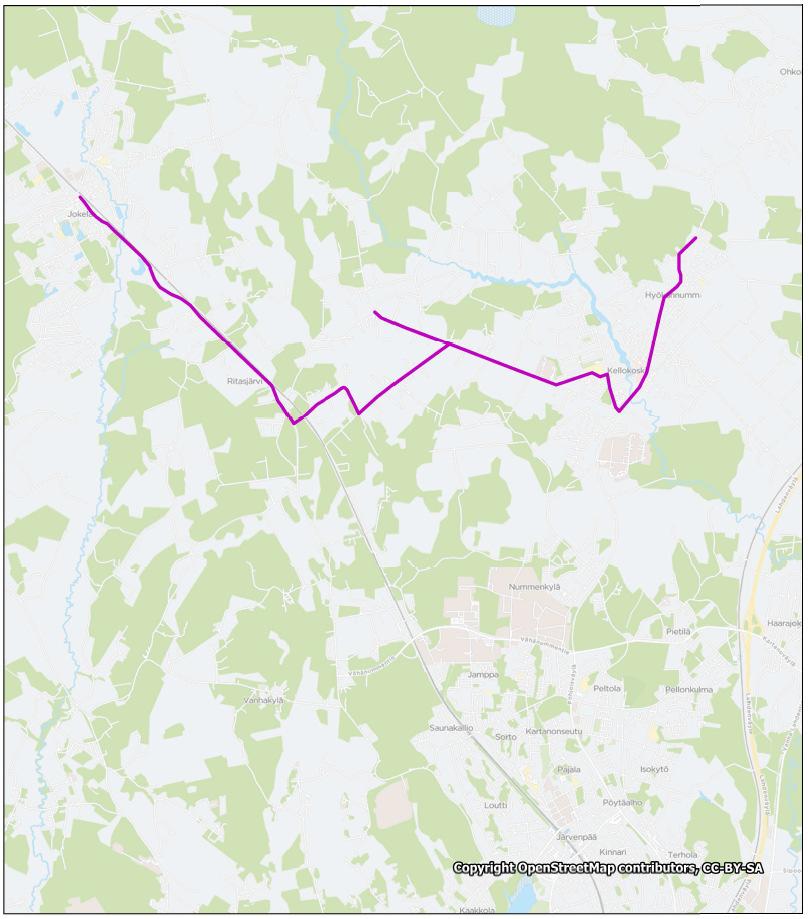 81 Linja 967 Hyökännummi - Kellokoski - Linjamäki - Nuppulinna - Jokela as. Vuoroväli, min Arki Lauantai Sunnuntai Linja 5-6 6-9.30 15-18 9.