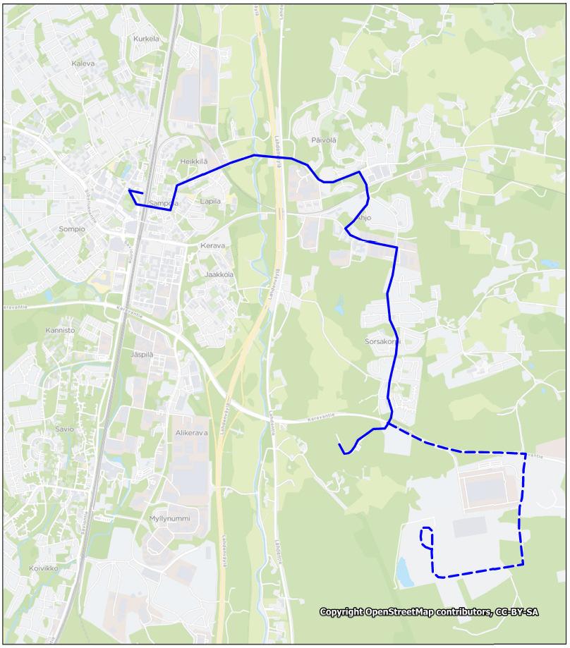 97 Linja 978 Keinukallio / Bastukärr - Sorsakorpi - Ahjo - Kerava as.