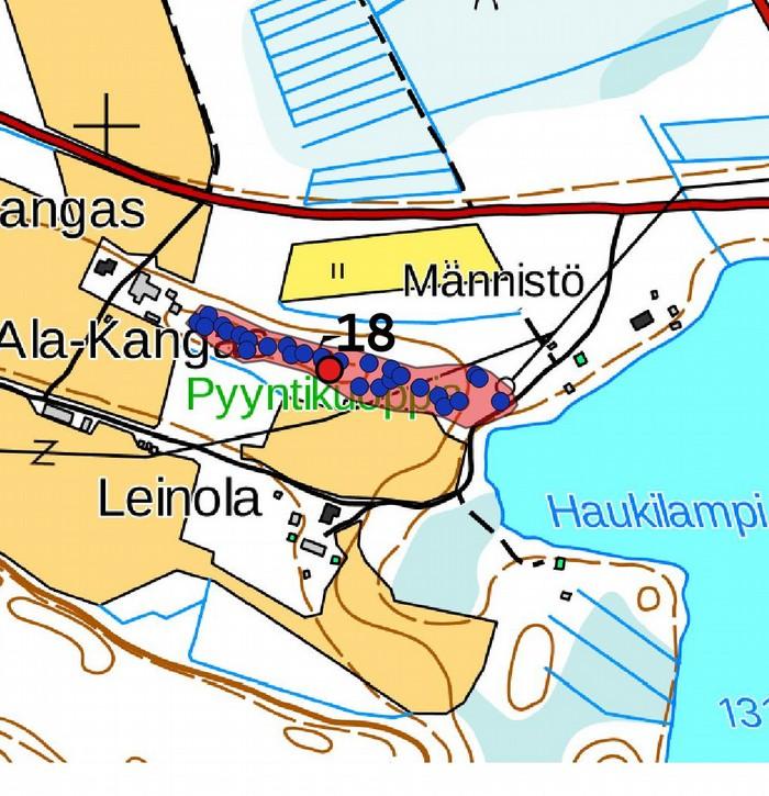 20 harjanne jatkuu vielä jonkun matkaa peltoalueen länsipuolella, mistä ei havaittu selkeitä kuoppia. Huuhtoutumiskerroksen perusteella kuopat ovat esihistoriallisia.