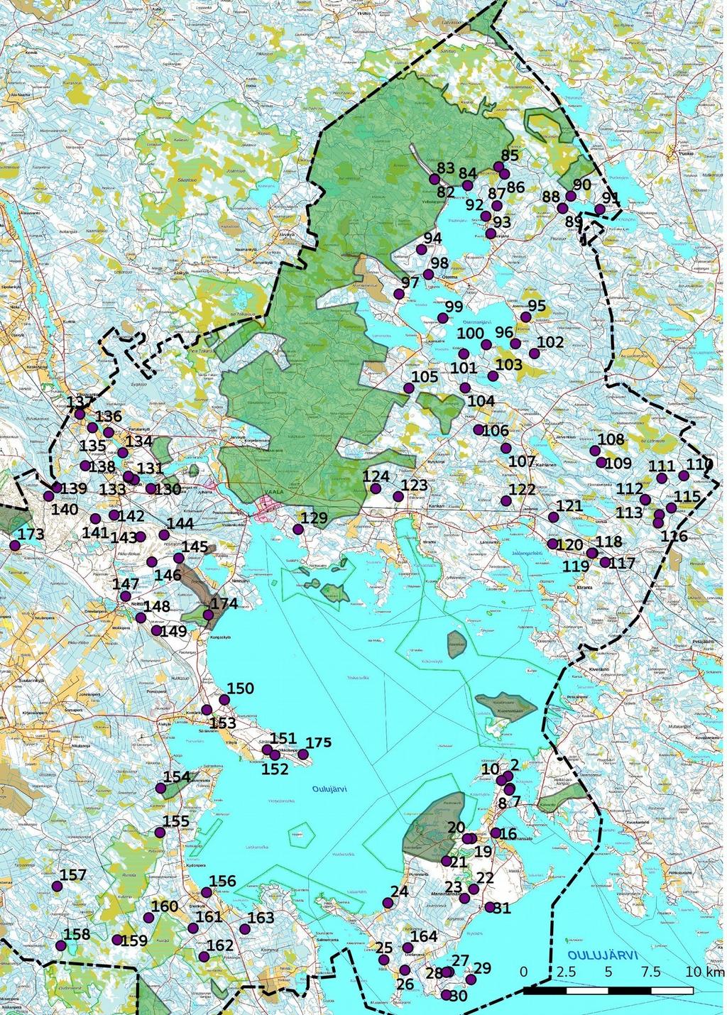 73 Kartta 6. Yleiskartta, tervahaudat.