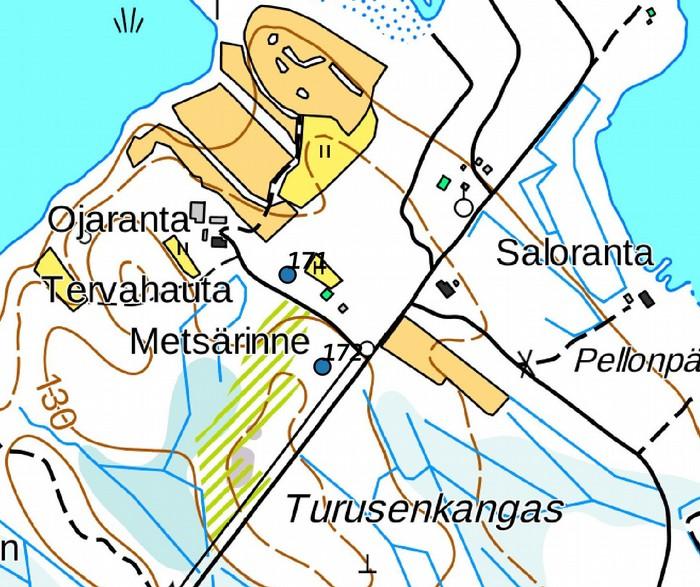 82 7. Ojaranta Q4444R Kulttuuriperintökohteet 344 07 Työ- ja valmistuspaikat P: 736685 I: 489078