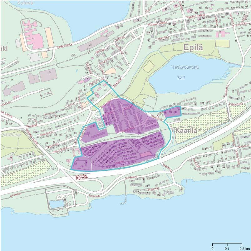 1 5 2 6 3 4 1 MK:n akm-alue Uusi rajaus 2014 Rakennuskulttuurin ydinalue 1. Gaddin kappeli 1785, hautausmaan muinaisjäännösalue, kirkon (1639-1858) paikka 2.