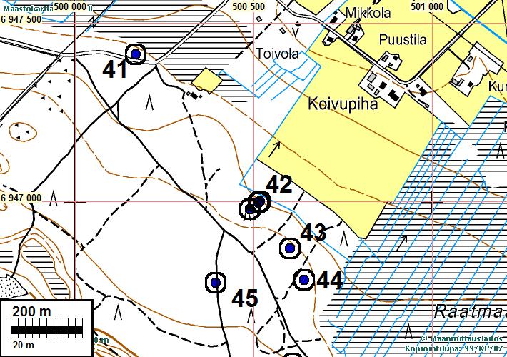 22 valmistus: tervahauta Koordin: N: 6947 413 E: 500 171 Z: 113 X: 6950 325 Y: 3500 342 Huomiot: Paikka sijaitsee Suonenjoen kirkosta 6,44 km länteen.