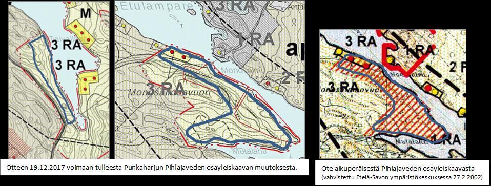 Selostus, luonnosvaihe 19.2.2018 3 Suunnittelualueella on voimassa Punkaharjun Pihlajaveden osayleiskaavan muutos, joka on hyväksytty Savonlinnan kaupunginvaltuustossa 13.11.