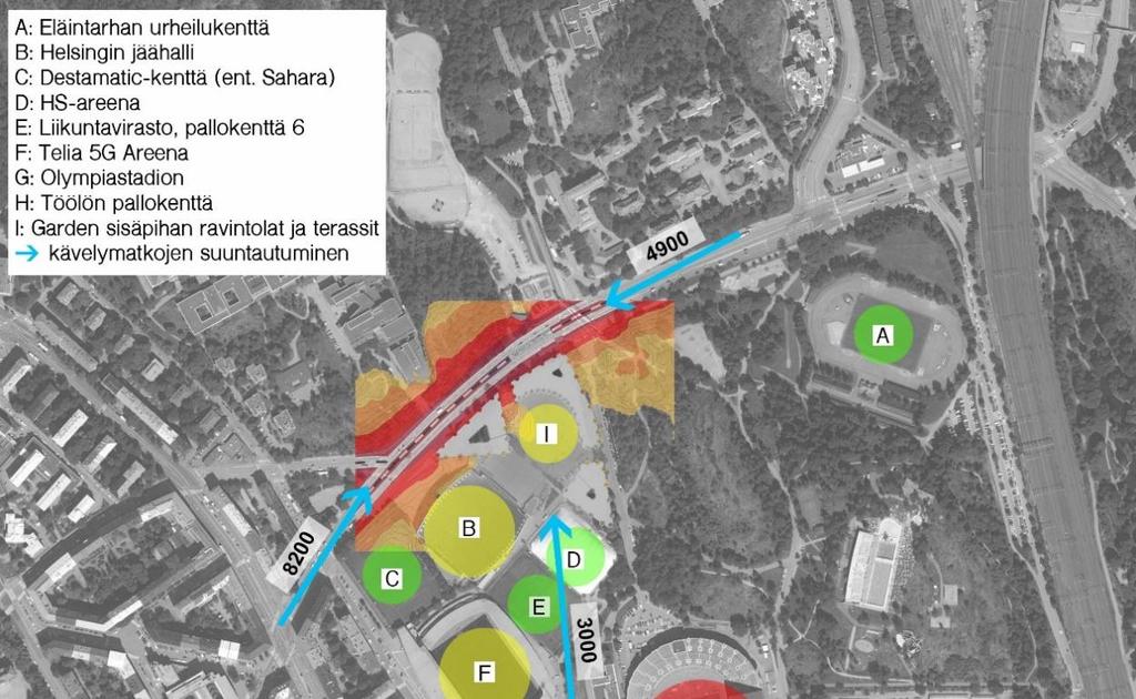 12 (19) Kuva 4: Kohteen ympäristössä alle 500 m etäisyydellä sijaitsevat mahdolliset melulähteet.
